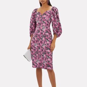 Floral Pink Puff Sleeve Dress